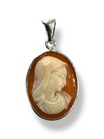 Pendant Mandile 1922 Woman Cammei  in Silver Conchiglia 2MCICM76